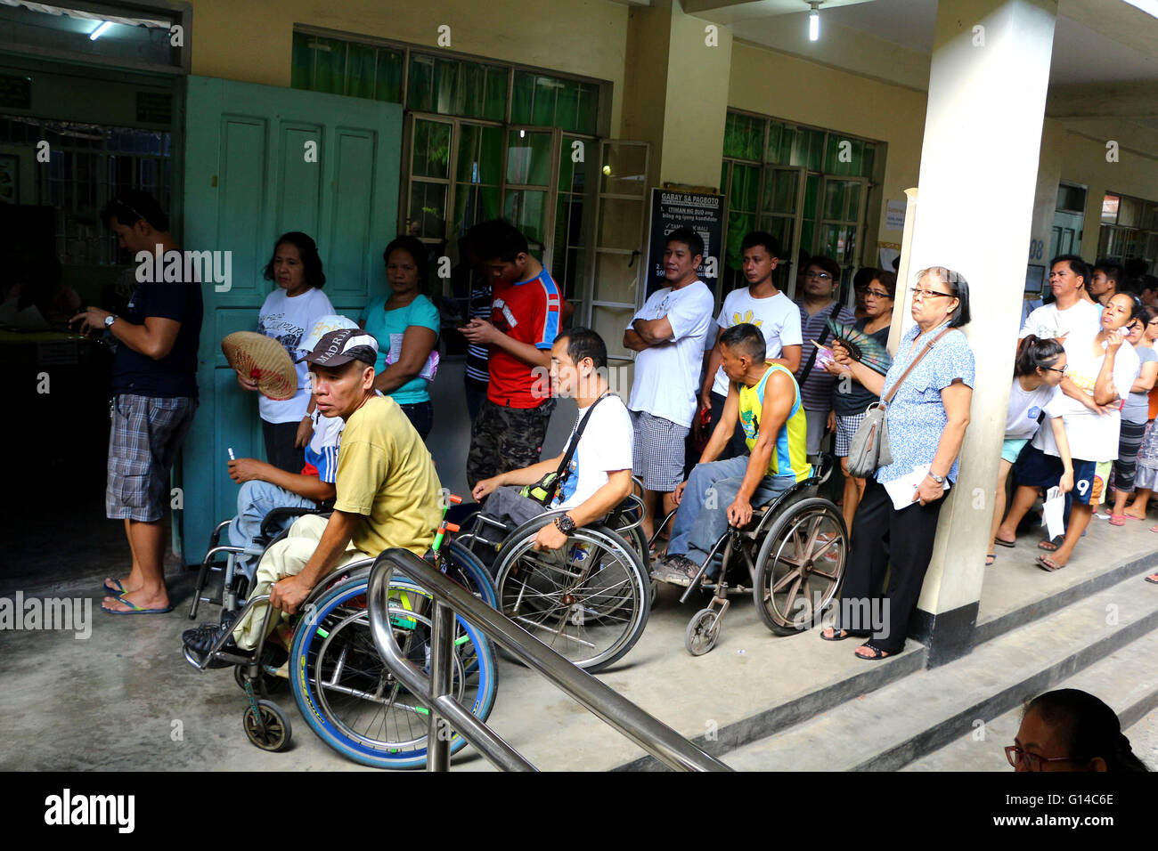 Philippines. 09th May, 2016. A person with disability (PWD) inline to