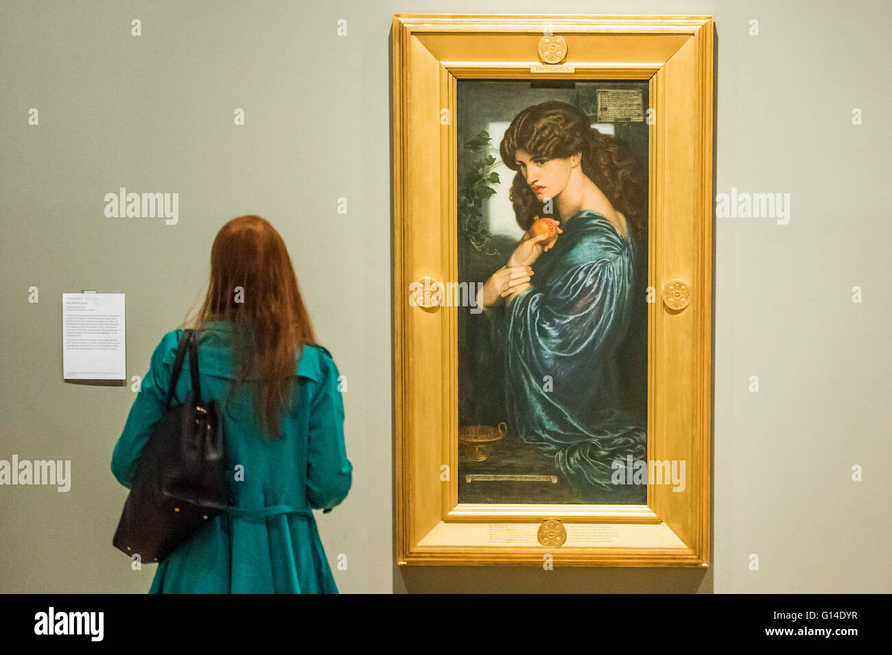 London, UK. 9th May, 2016. Dante Gabriel Rossetti Proserpine 1874 - Painting with Light: Art and Photography from the Pre-Raphaelites to the modern age - Tate Britain presents the first major exhibition to celebrate the spirited conversation between early photography and British art. It brings together photographs and paintings including Pre-Raphaelite, Aesthetic and British impressionist works.  Credit:  Guy Bell/Alamy Live News Stock Photo