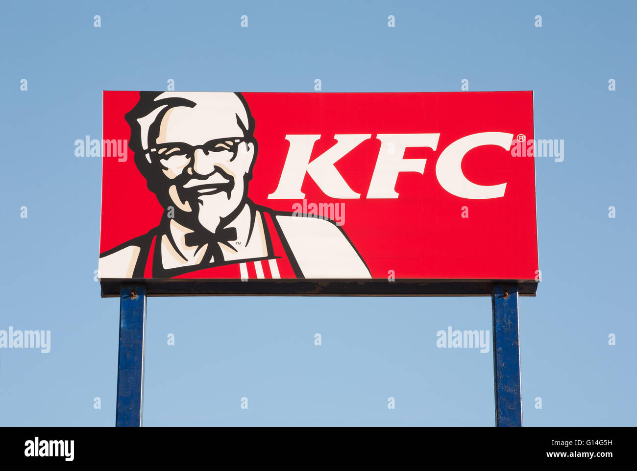 STEWIACKE, CANADA - FEBRUARY 23, 2016: KFC or Kentucky Fried Chicken is a fast food restaurant chain. Stock Photo