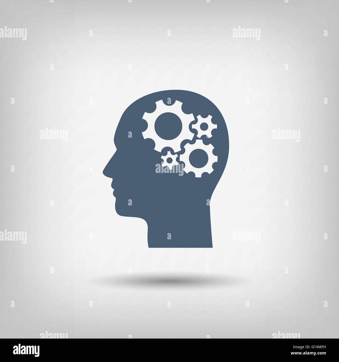 gear in head icon Stock Vector Image & Art - Alamy