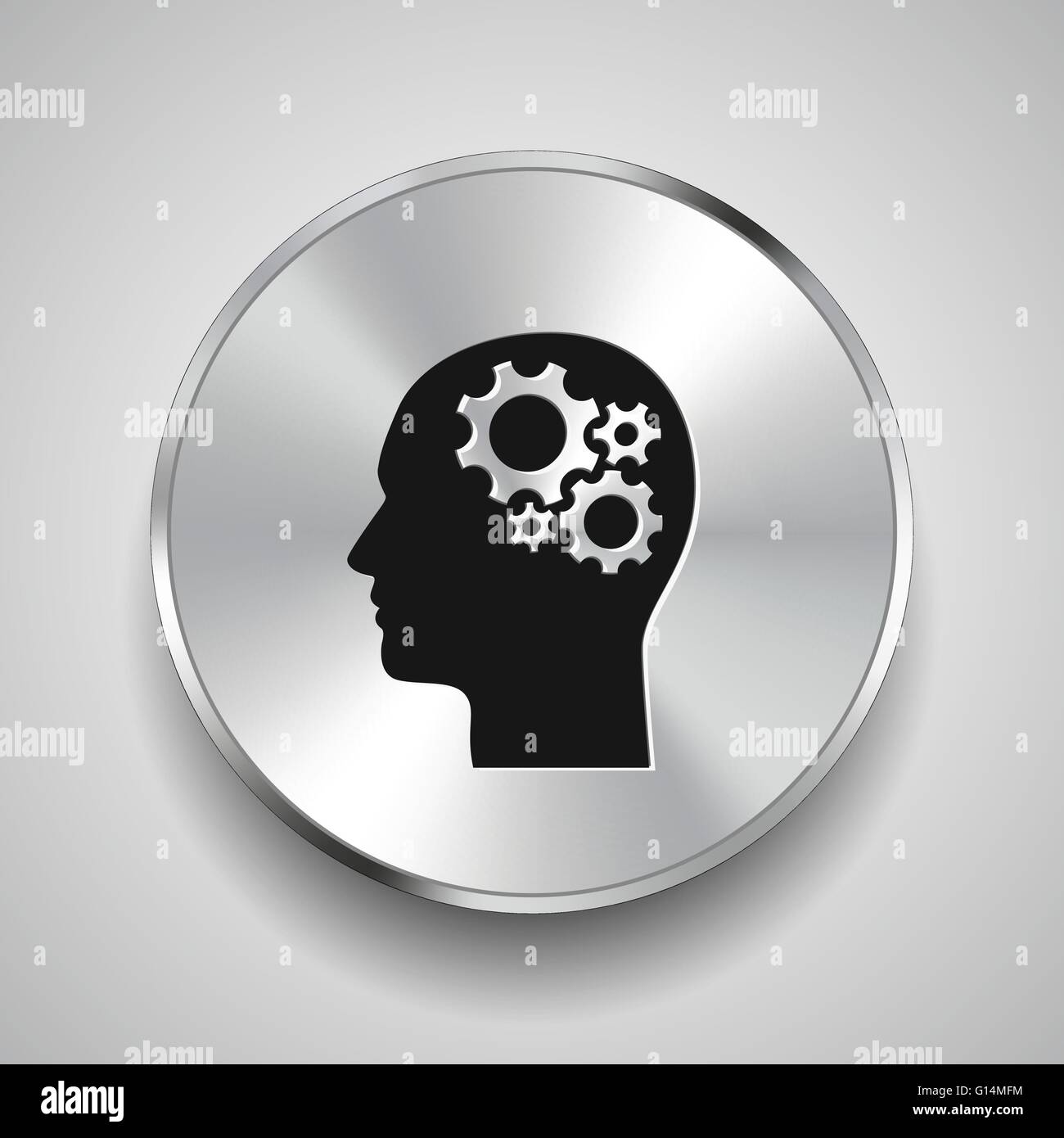 gear in head icon Stock Vector Image & Art - Alamy