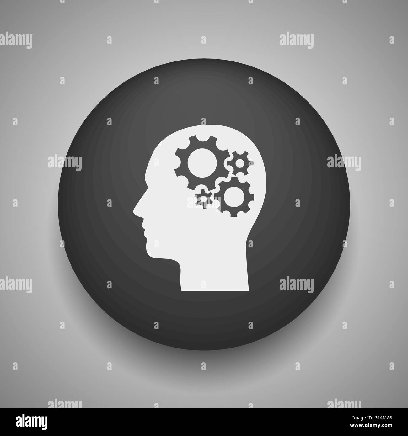 gear in head icon Stock Vector Image & Art - Alamy