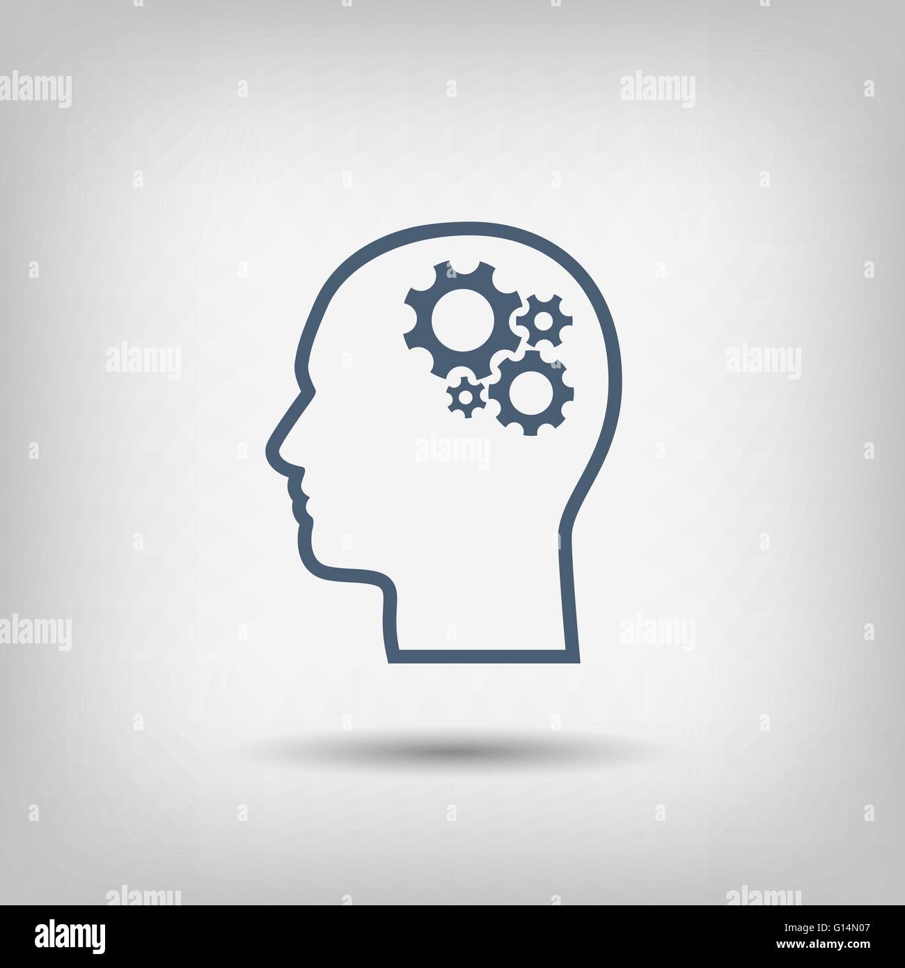 gear in head icon Stock Vector Image & Art - Alamy