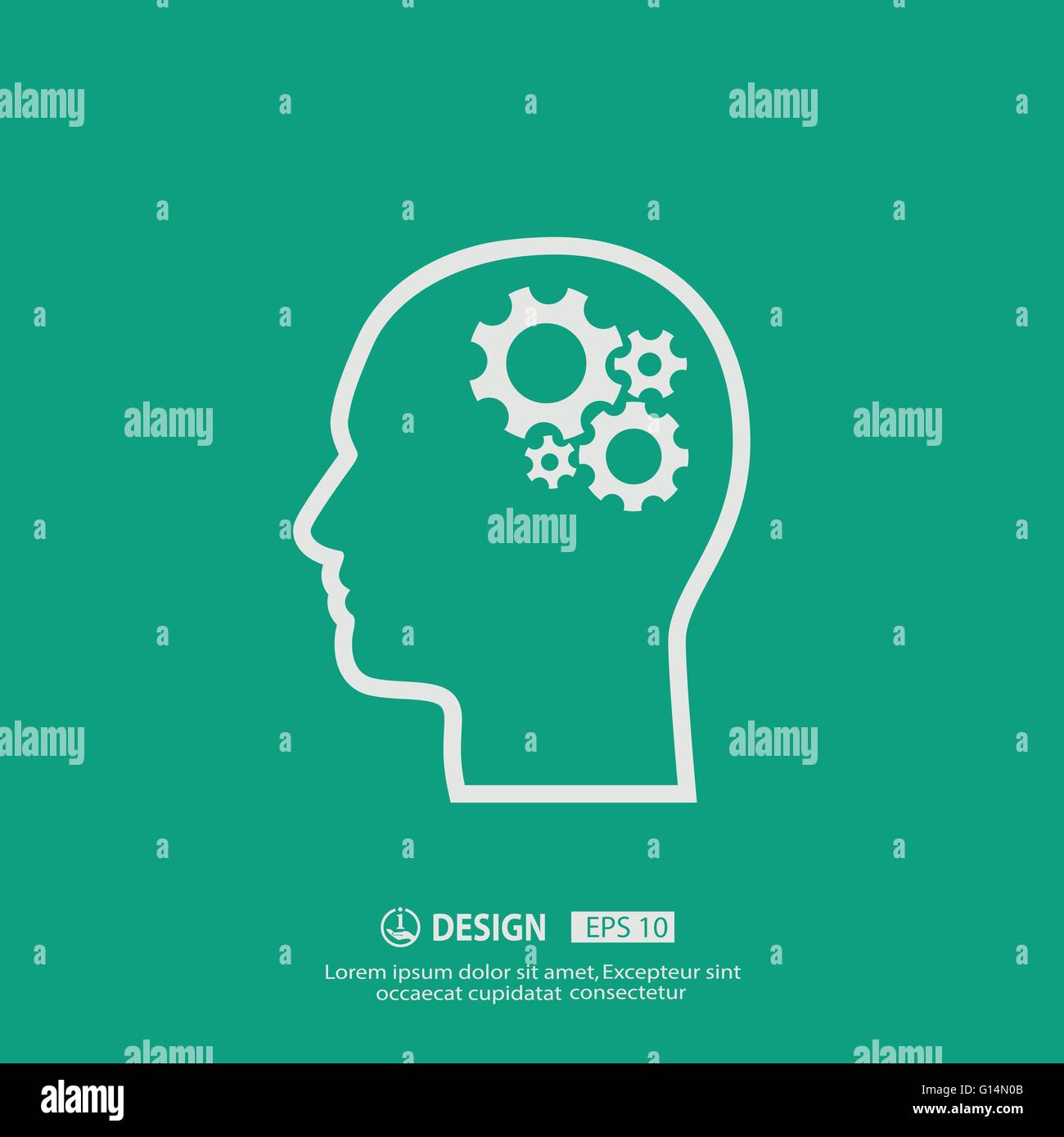 gear in head icon Stock Vector Image & Art - Alamy