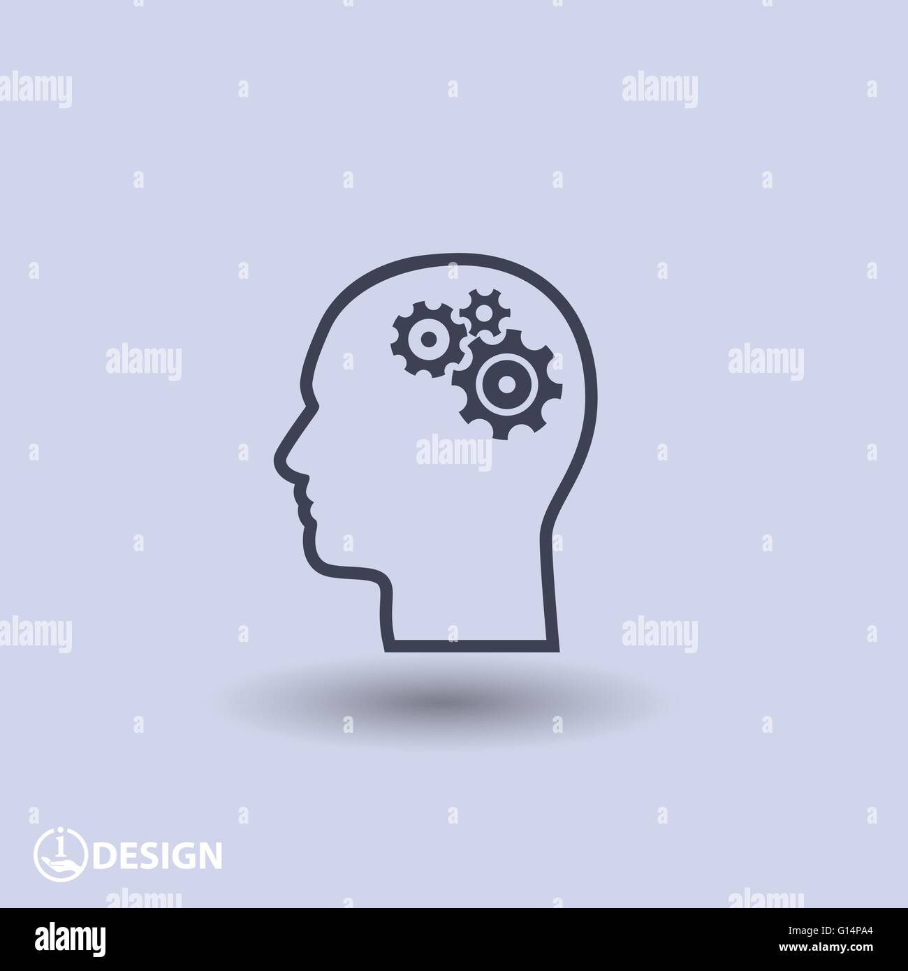 gear in head icon Stock Vector Image & Art - Alamy