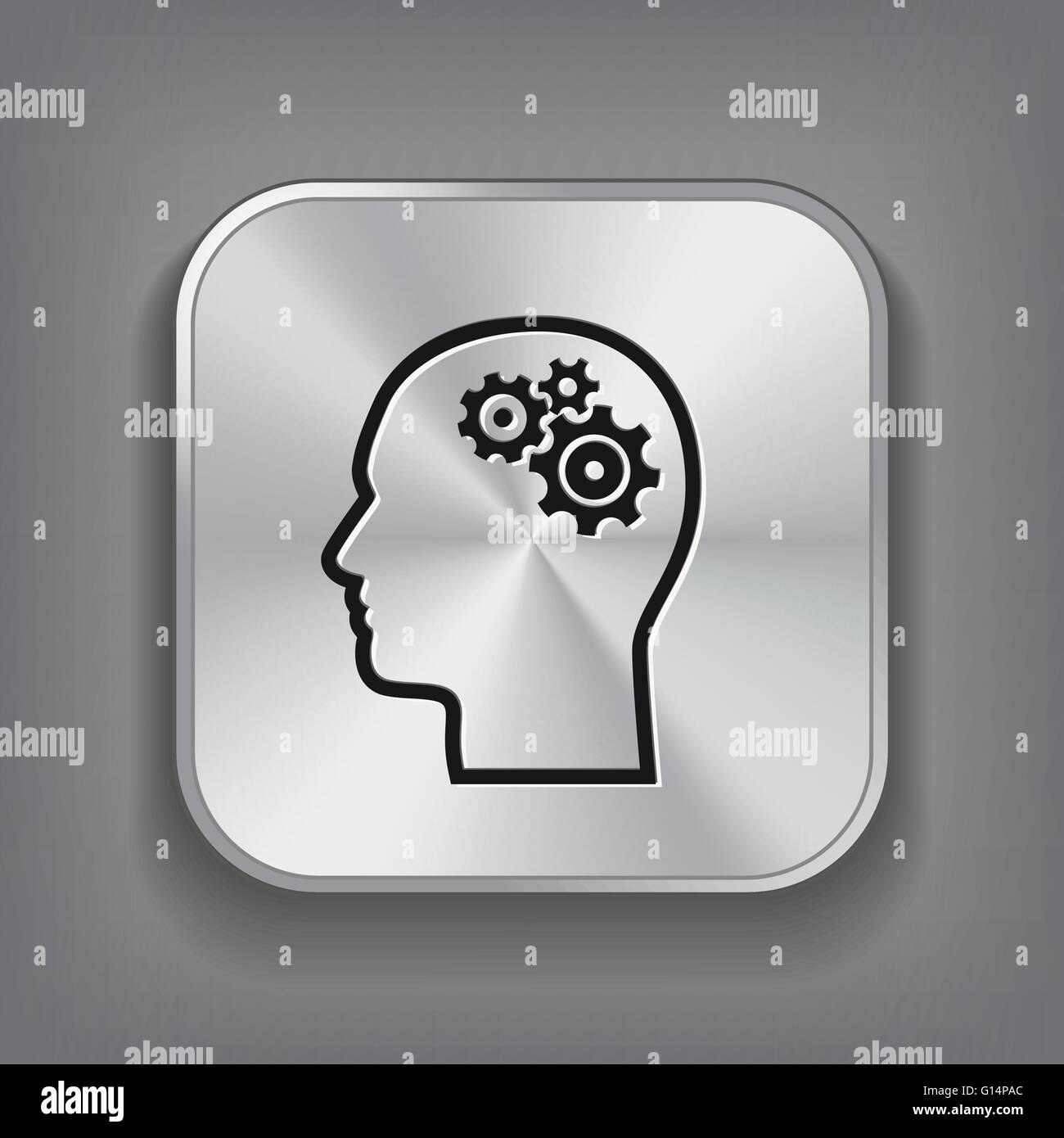 gear in head icon Stock Vector Image & Art - Alamy