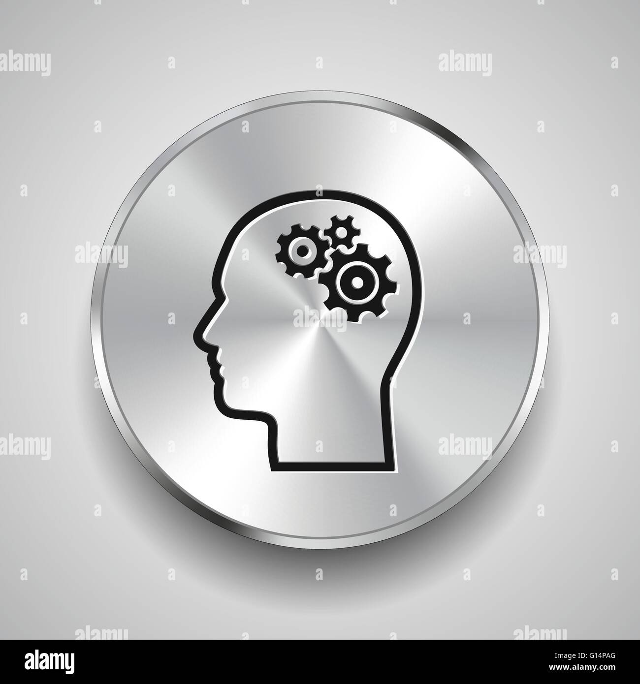 gear in head icon Stock Vector Image & Art - Alamy