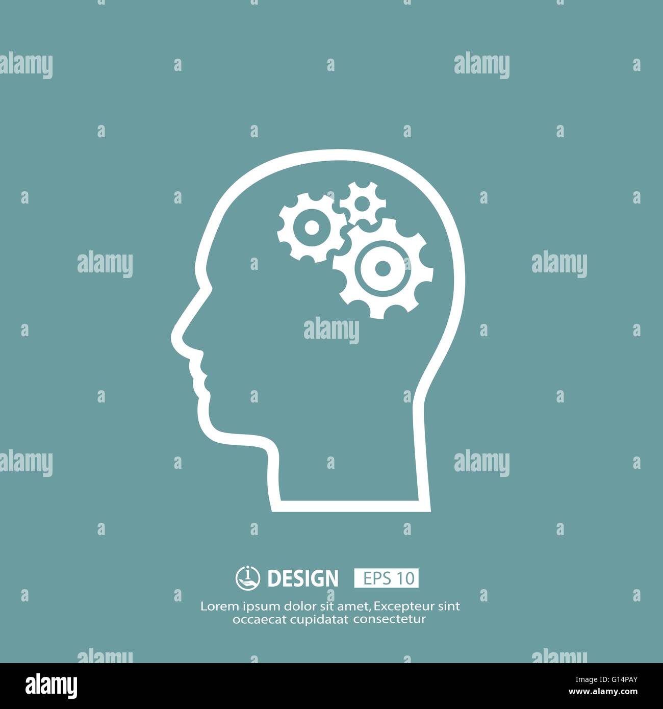 gear in head icon Stock Vector Image & Art - Alamy