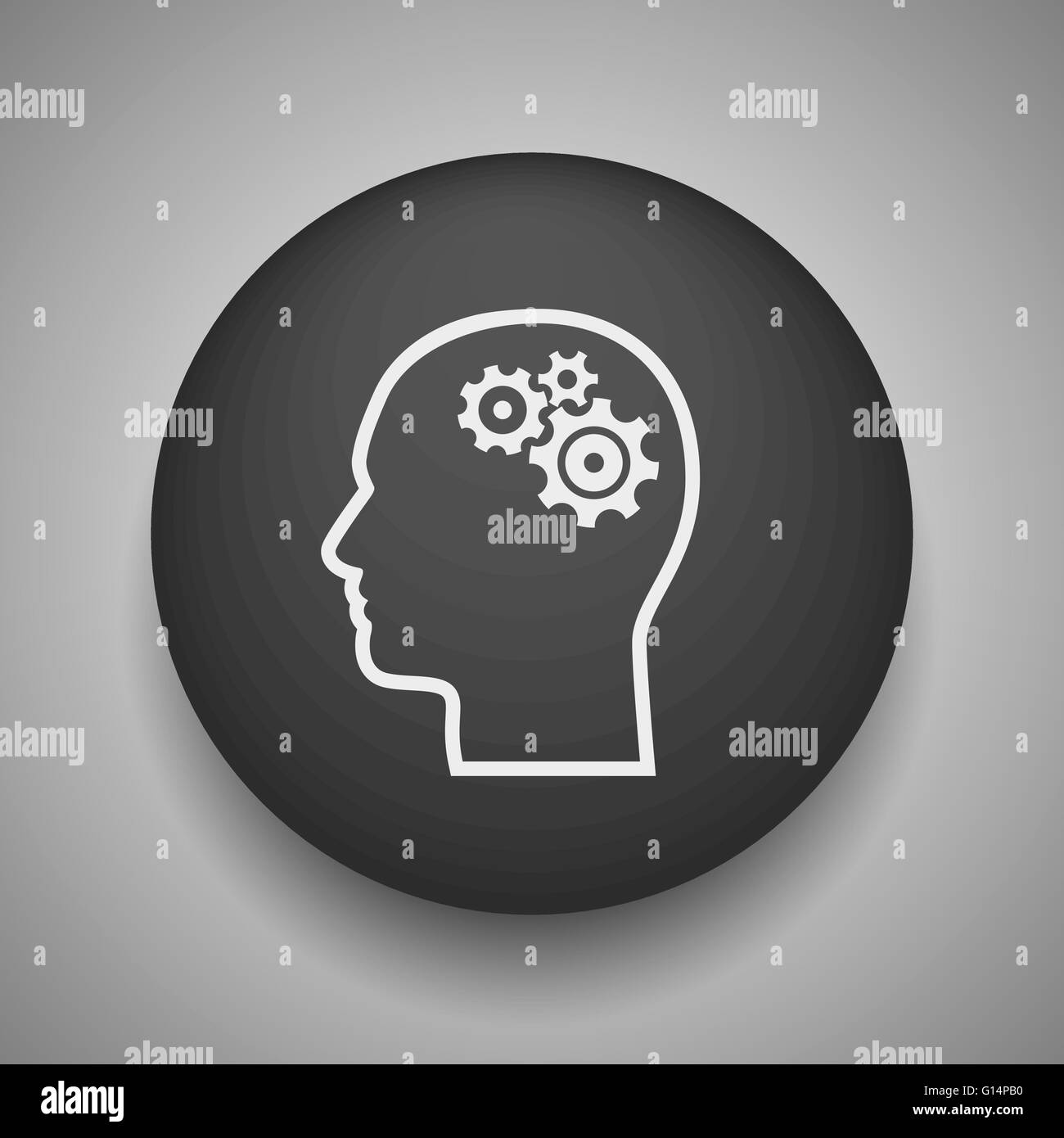 gear in head icon Stock Vector Image & Art - Alamy