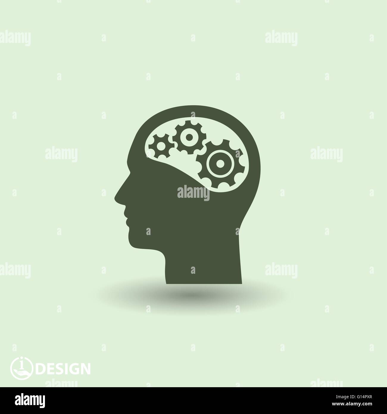 gear in head icon Stock Vector Image & Art - Alamy
