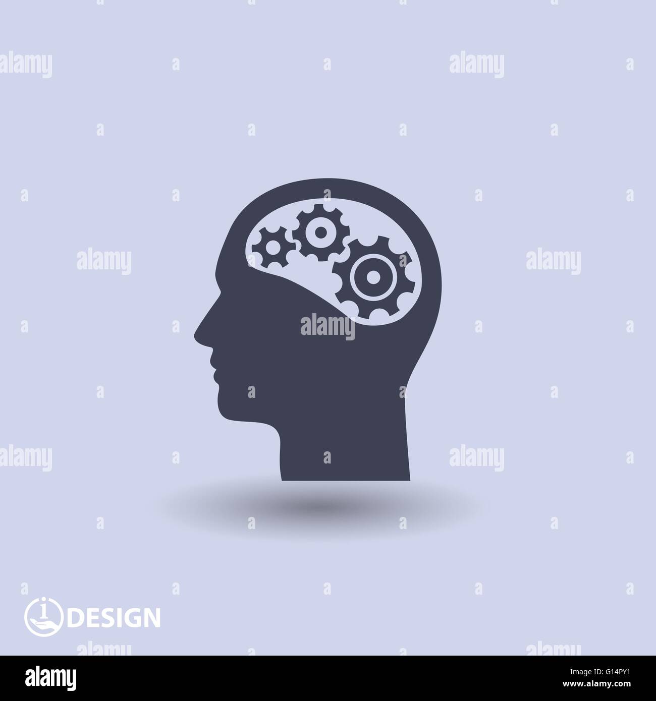 gear in head icon Stock Vector Image & Art - Alamy