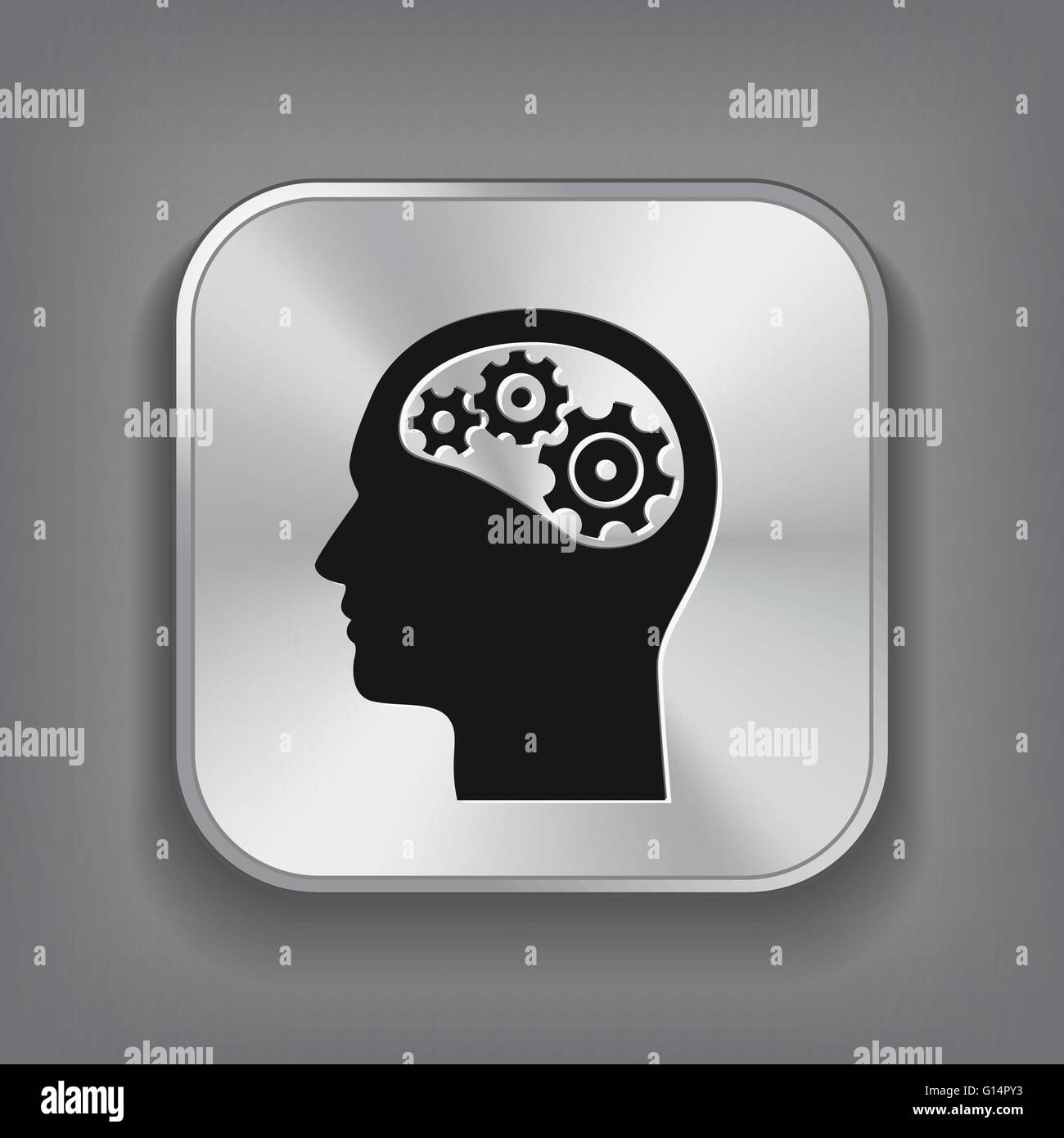 gear in head icon Stock Vector Image & Art - Alamy