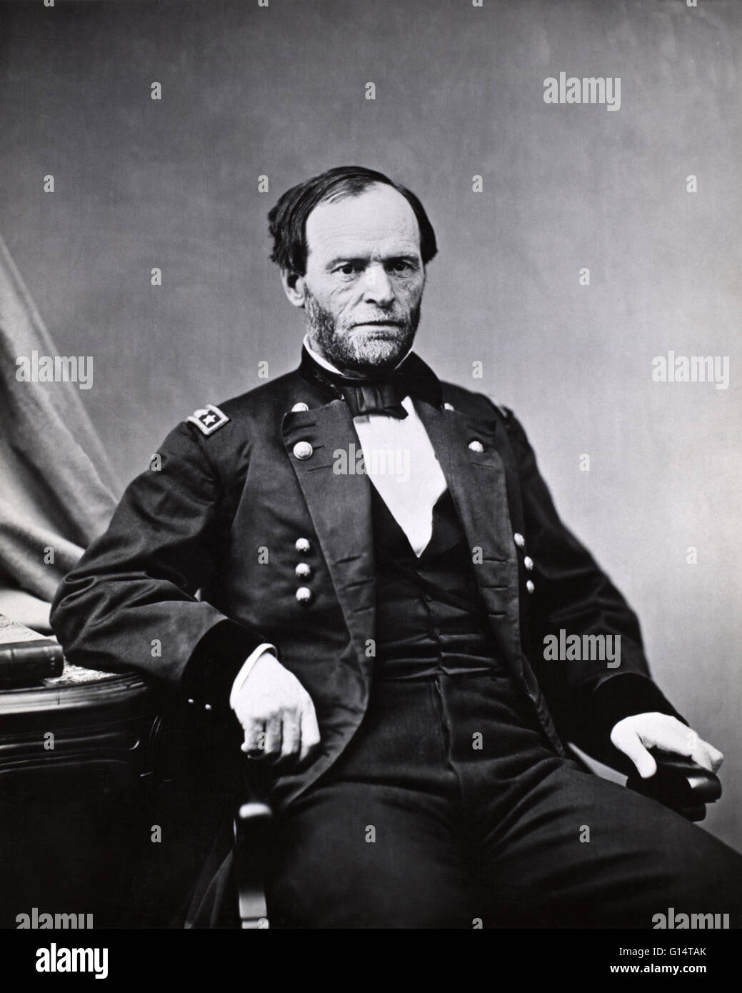Sherman photo taken about 1865-1868. William Tecumseh Sherman (February 8, 1820 - February 14, 1891) was an American soldier, businessman, educator and author. He served as a General in the Union Army during the American Civil War (1861-65), for which he Stock Photo