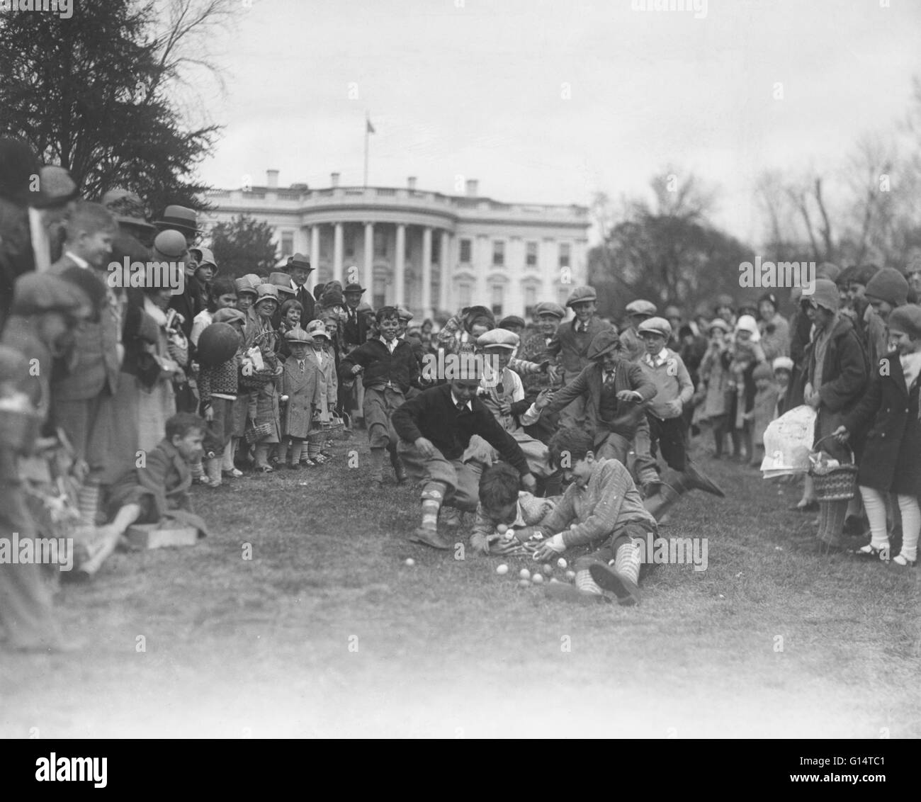 Easter Egg Rolling at the White House on April 1st, 1929. Stock Photo