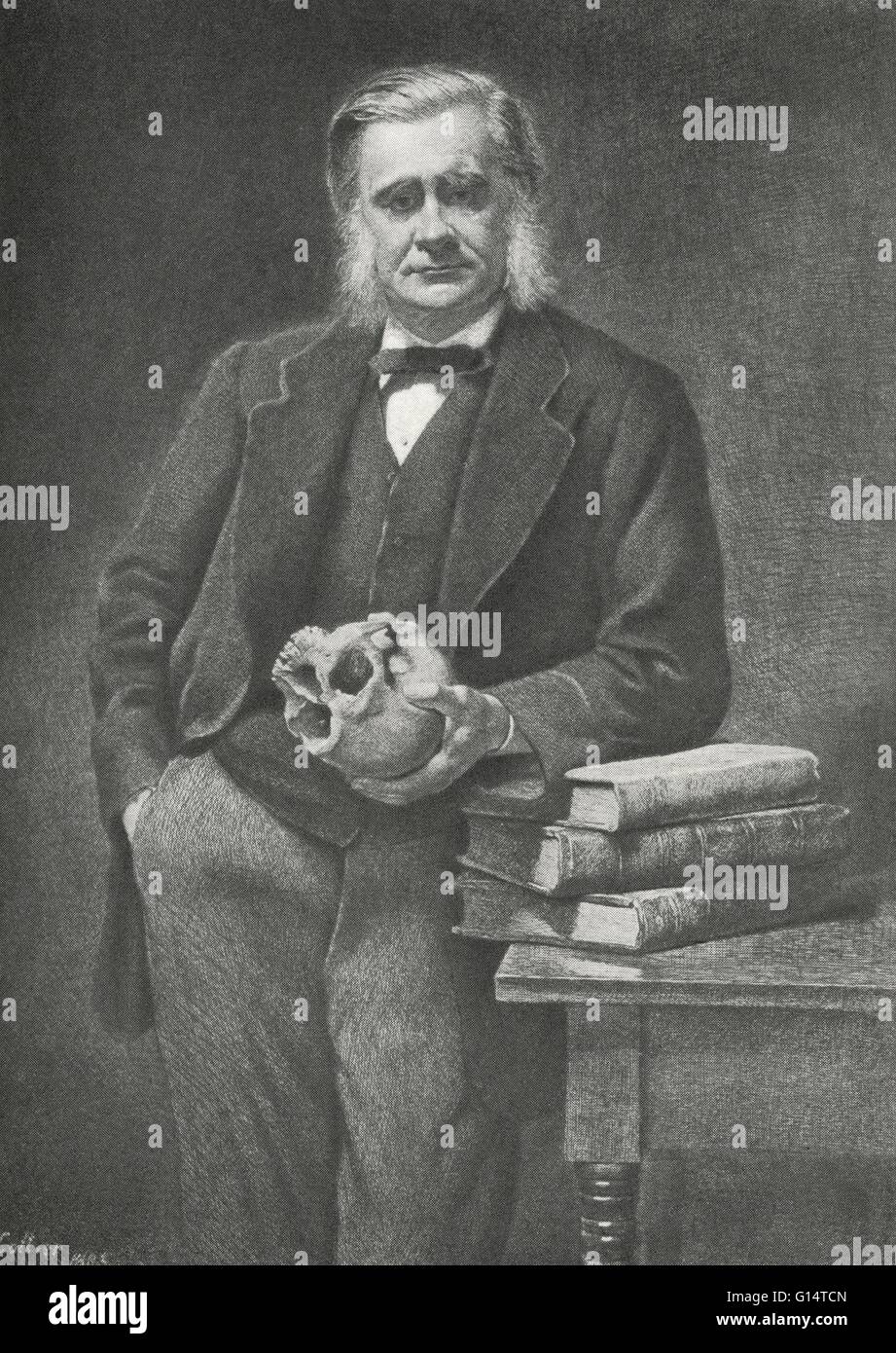 Thomas Henry Huxley (1825-1895) was an English biologist, known as 'Darwin's Bulldog' for his advocacy of Charles Darwin's theory of evolution. Huxley's famous 1860 debate with Samuel Wilberforce was a key moment in the wider acceptance of evolution, and Stock Photo