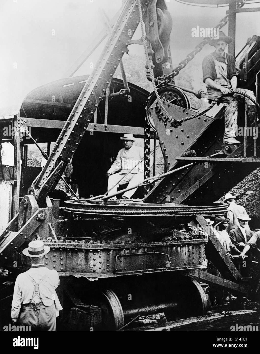 Theodore Roosevelt inspecting the construction of the Panama Canal in