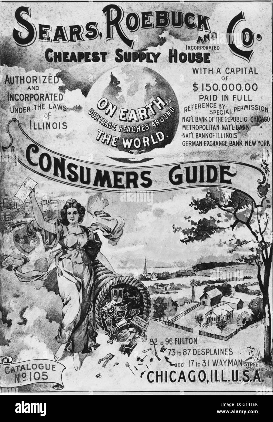 A Sears, Roebuck and Co. mail order catalogue from fall 1897. Stock Photo