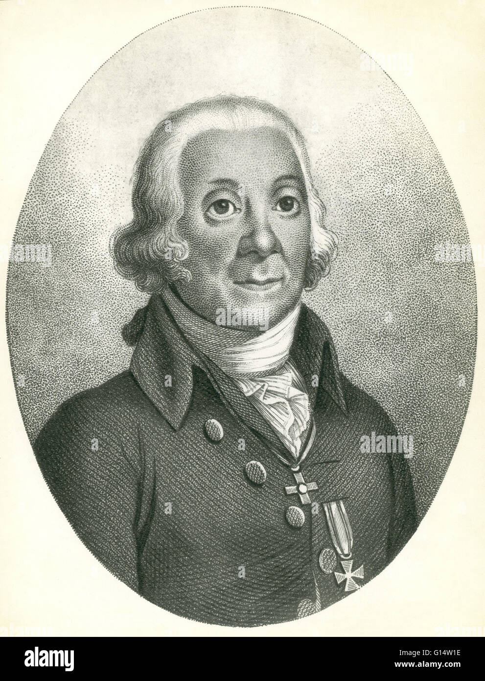 Peter Simon Pallas (1741-1811) was a German zoologist and botanist. He developed a new system for the classification of animals, based on his theory of historic development in the natural world and his idea that organisms could be represented like a famil Stock Photo