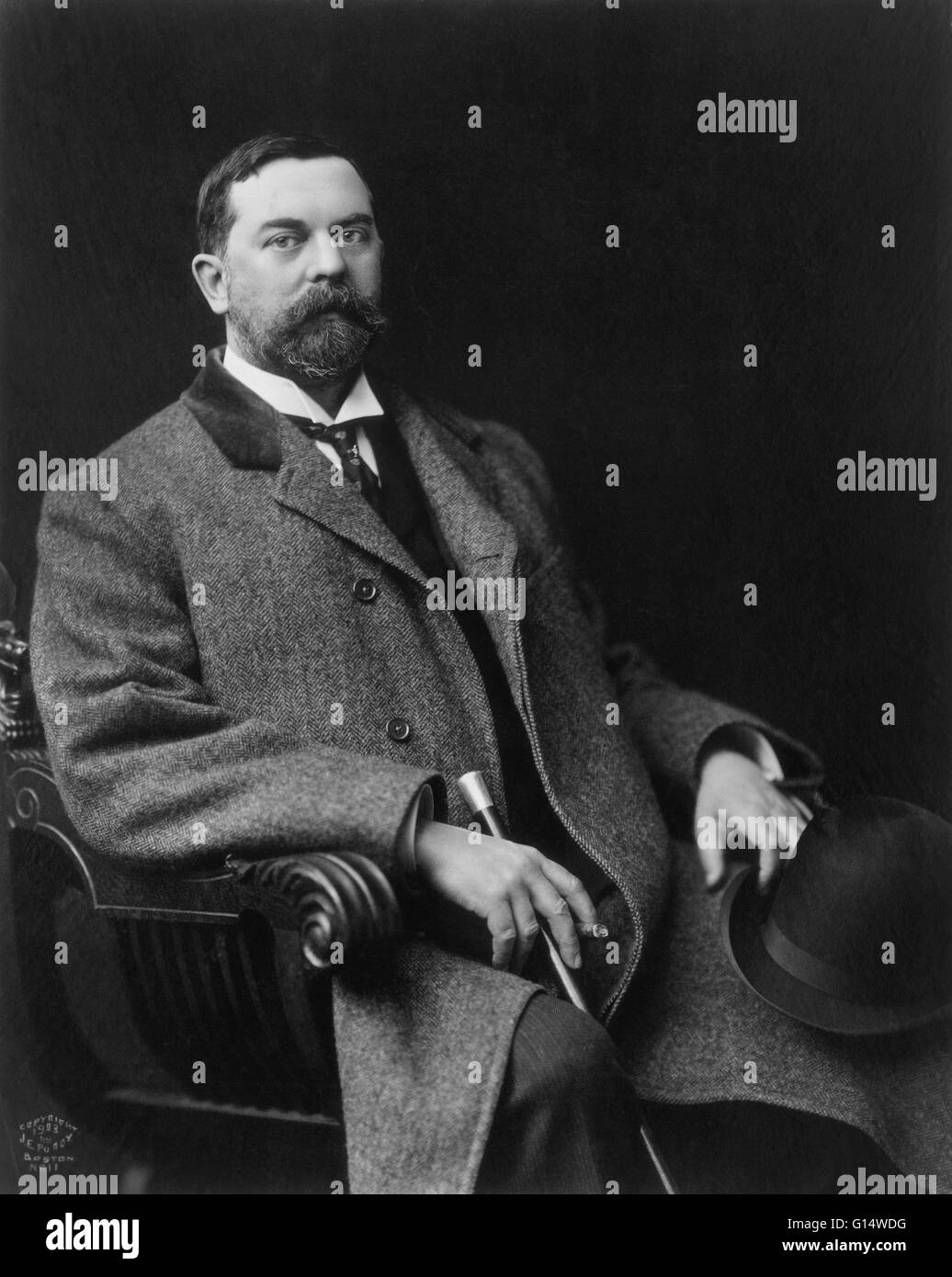 Portrait of John Singer Sargent (January 12, 1856 - April 14, 1925), an American artist remembered especially for his portraits. Stock Photo