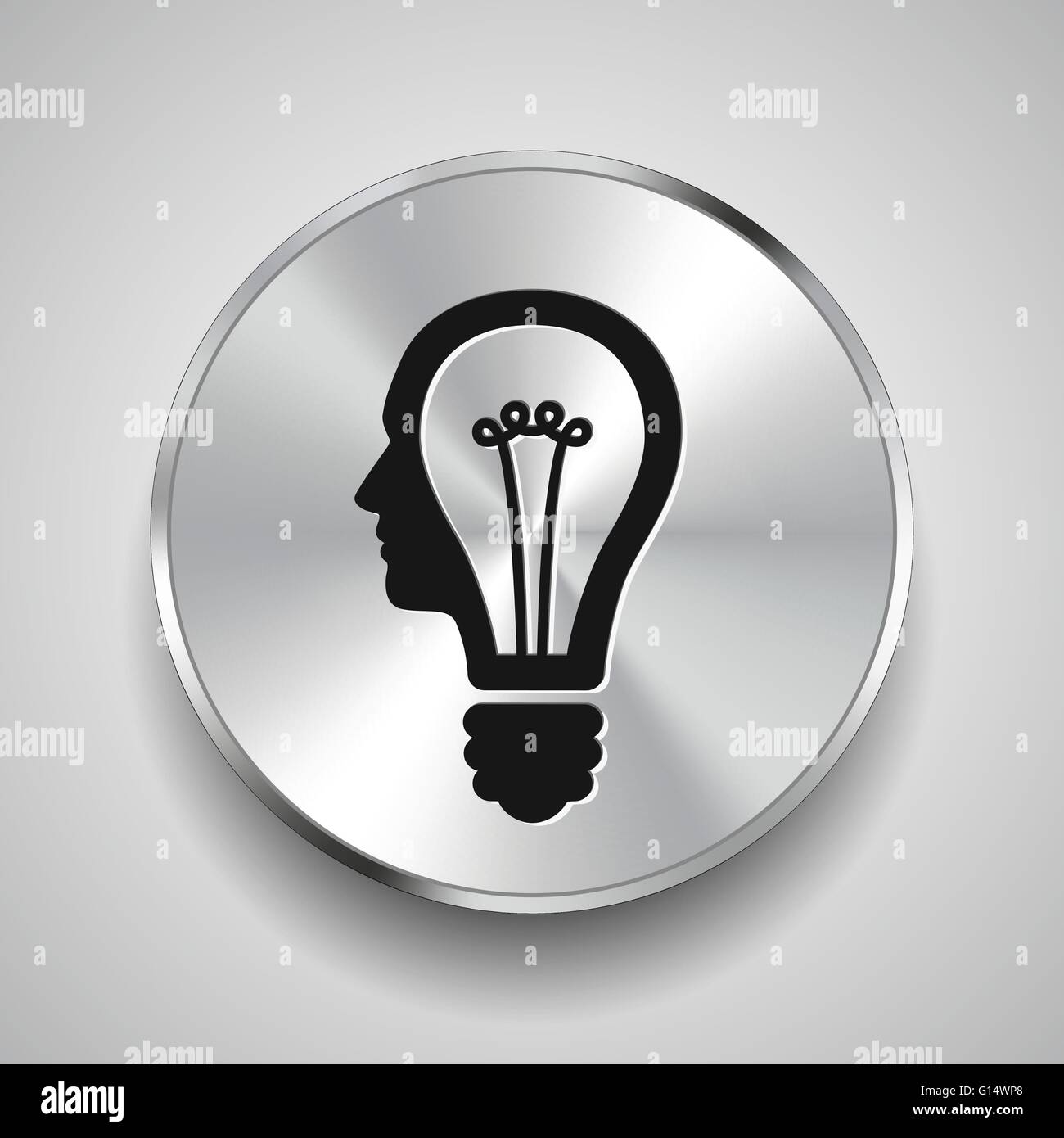 bulb AND head icon Stock Vector Image & Art - Alamy