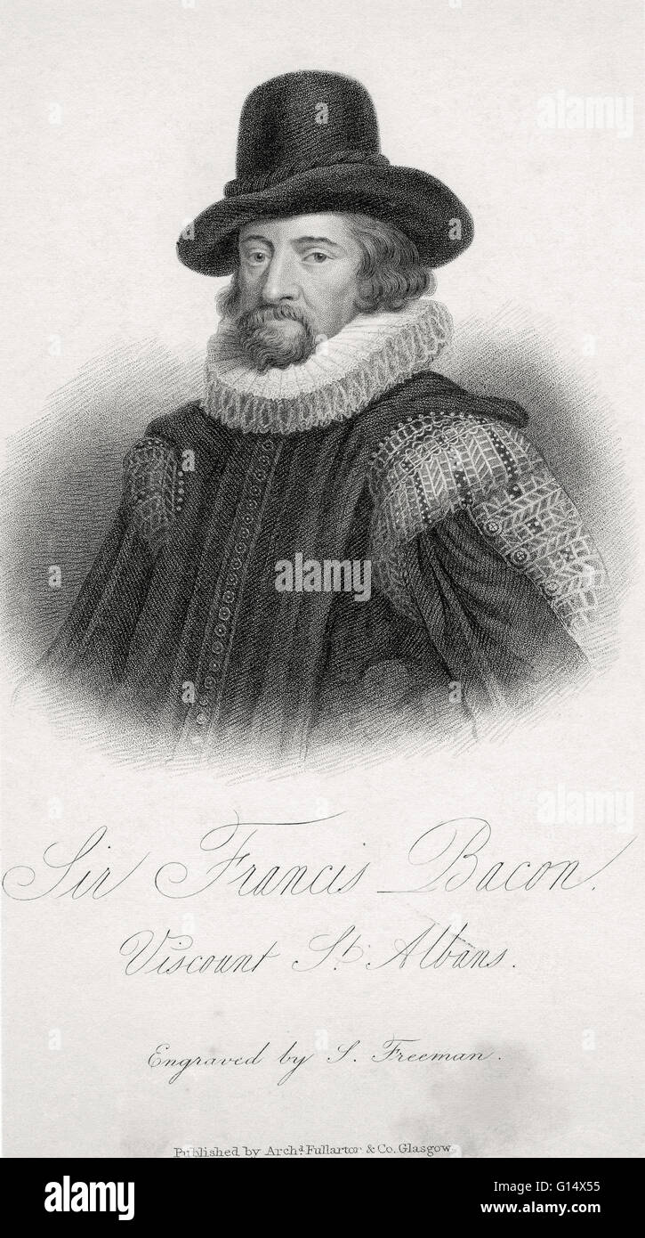 Francis Bacon (January 22, 1561 - April 9, 1626)) was an English philosopher, statesman, scientist, lawyer, jurist, author and pioneer of the scientific method. He served both as Attorney General and Lord Chancellor of England. His political career ended Stock Photo