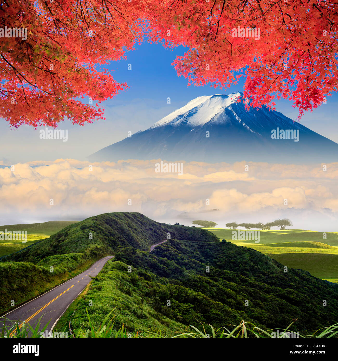 The Imageing Of Beautiful Landscapes With Green Road And Nice Stock Photo Alamy