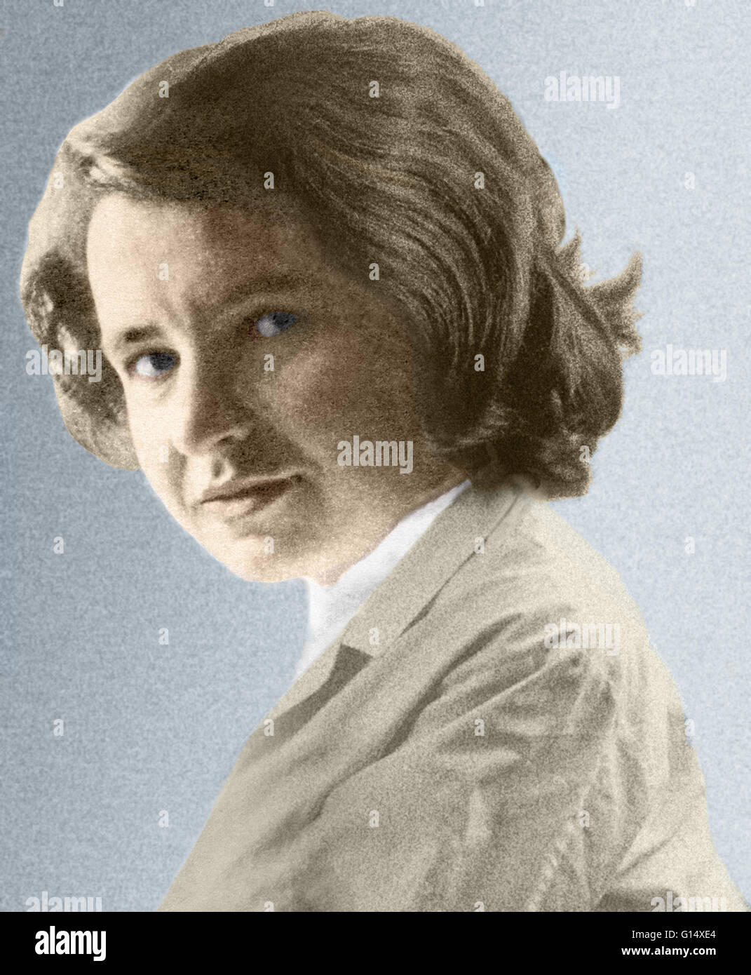 Rosalind Franklin. Portrait of Rosalind Franklin (1920-58), British X-ray crystallographer. Her work producing X-ray images of DNA (Deoxyribonucleic acid) was crucial in the discovery of the structure of DNA by James Watson and Francis Crick. Franklin gra Stock Photo