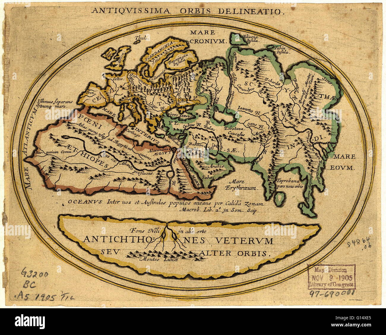 latin map of the world Map Of The Old World With Latin Text The Title Is Antiquissima latin map of the world