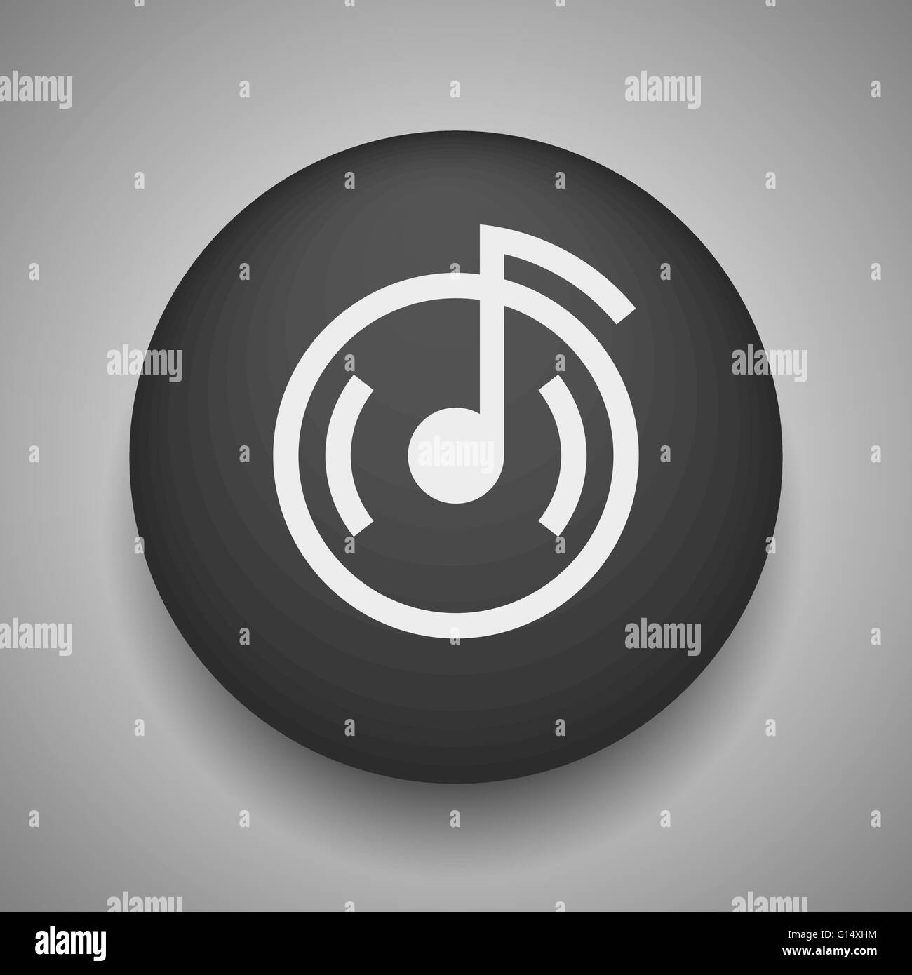music note on cd icon Stock Vector Image & Art - Alamy