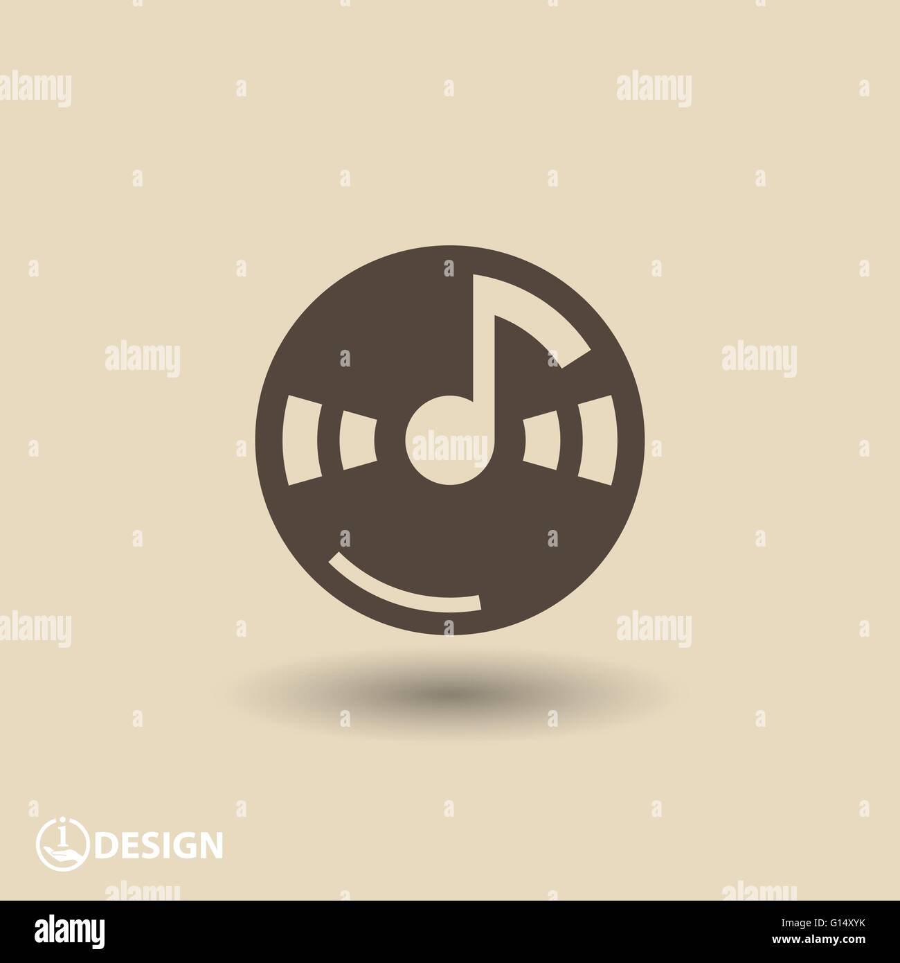 music note on cd icon Stock Vector Image & Art - Alamy