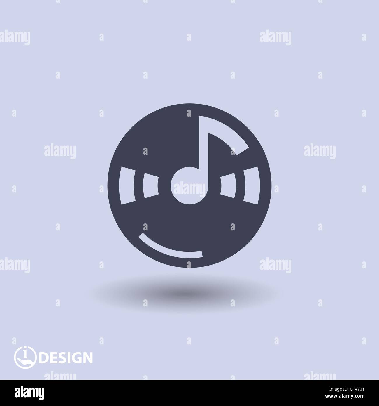 music note on cd icon Stock Vector Image & Art - Alamy