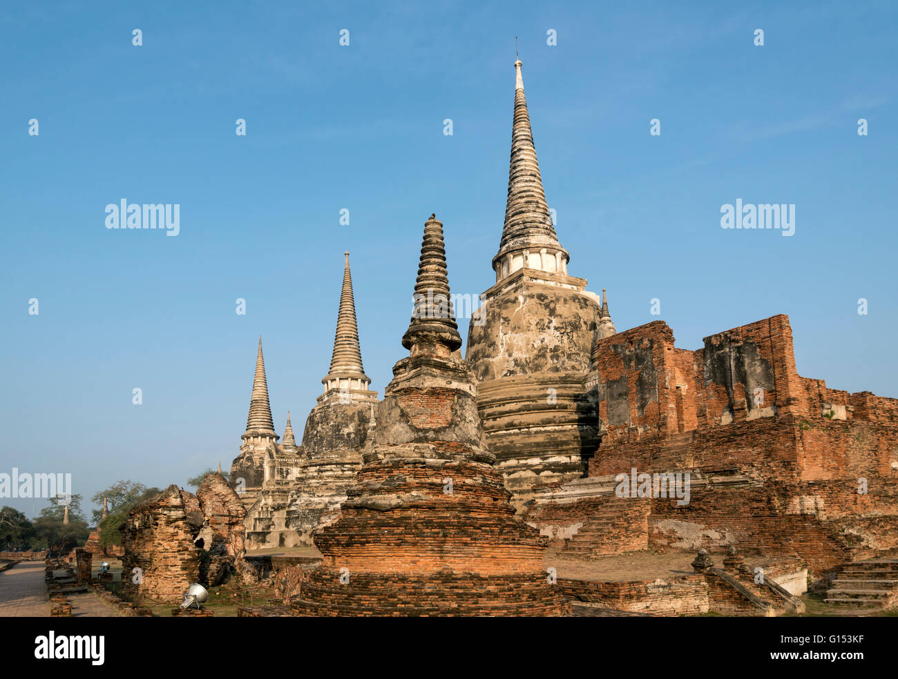 Chedis at Wat Phra Si Sanphet, Ayutthaya, Thailand Stock Photo