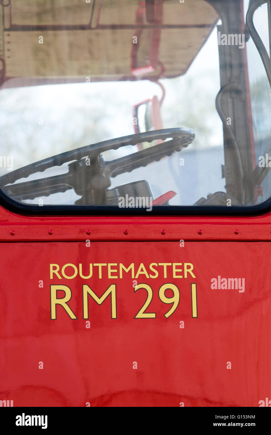 AEC Routemaster, London double decker red bus detail. RCL class Stock Photo