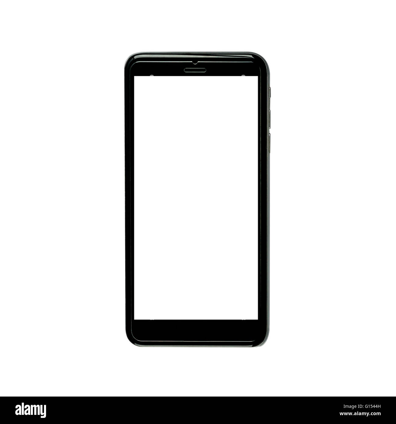  Realistic black mobile phone with white blank screen Stock Photo - Alamy 