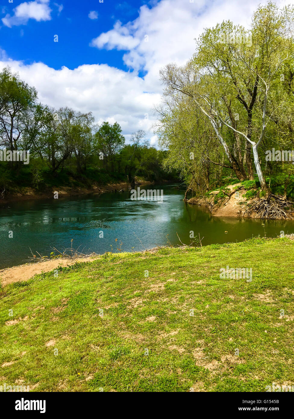 The Red River and Sulphur Fork Creek in the Port Royal State Park in Tennessee Stock Photo