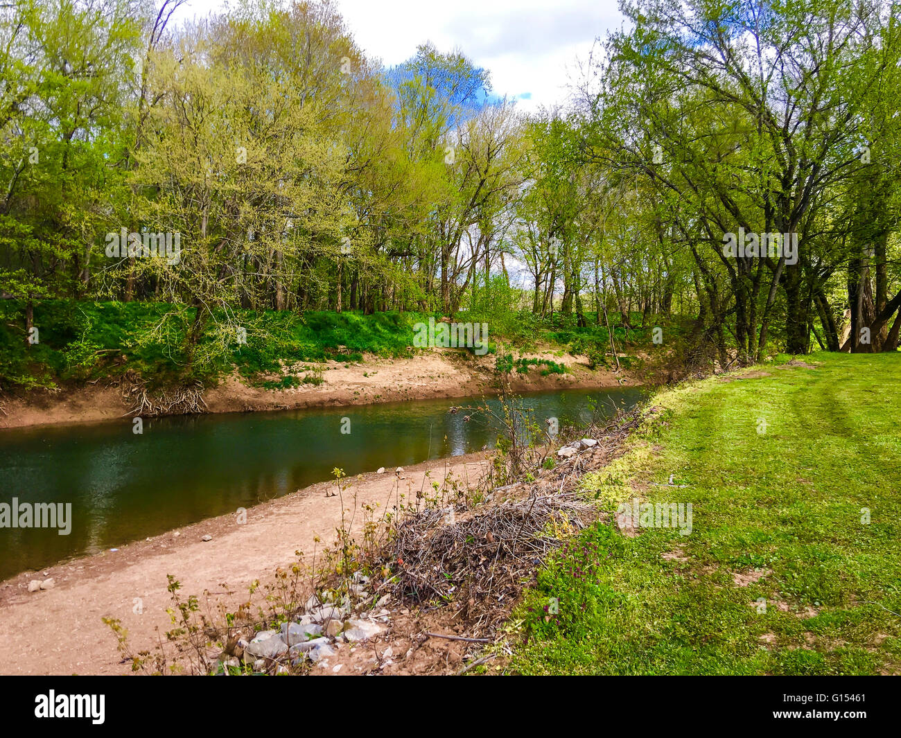 Sulphur Fork Creek in the Port Royal State Park in Tennessee Stock Photo