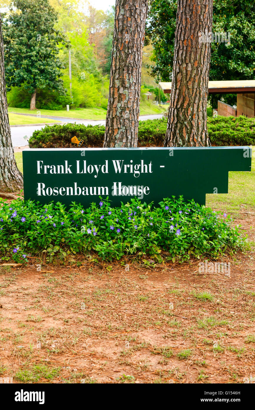 Frank Lloyd Wright Rosenbaum House in Florence, Alabama Stock Photo