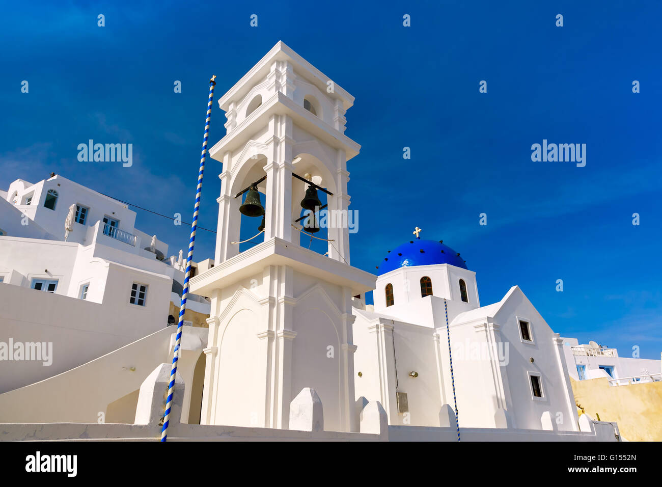 Imerovigli Anastasi Church of Santorini, Greece Stock Photo