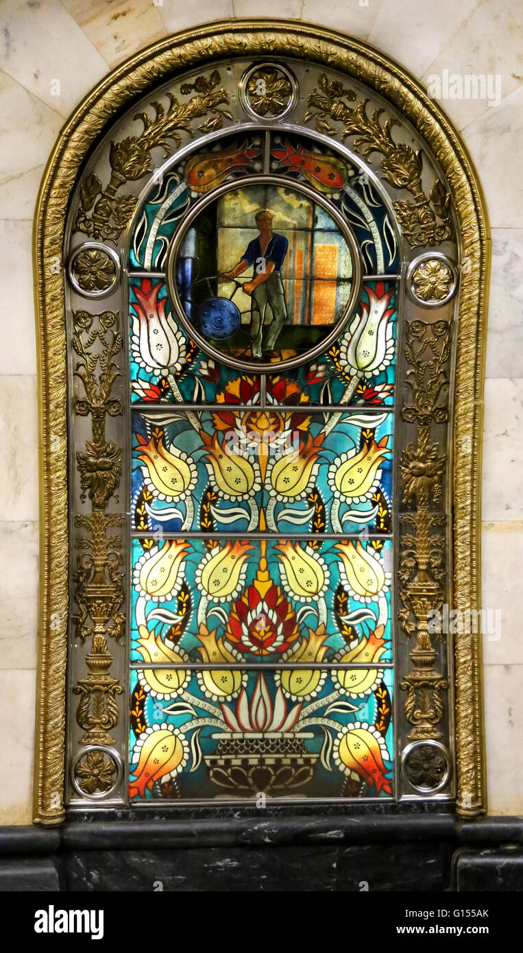Stained glass picture Stock Photo Alamy
