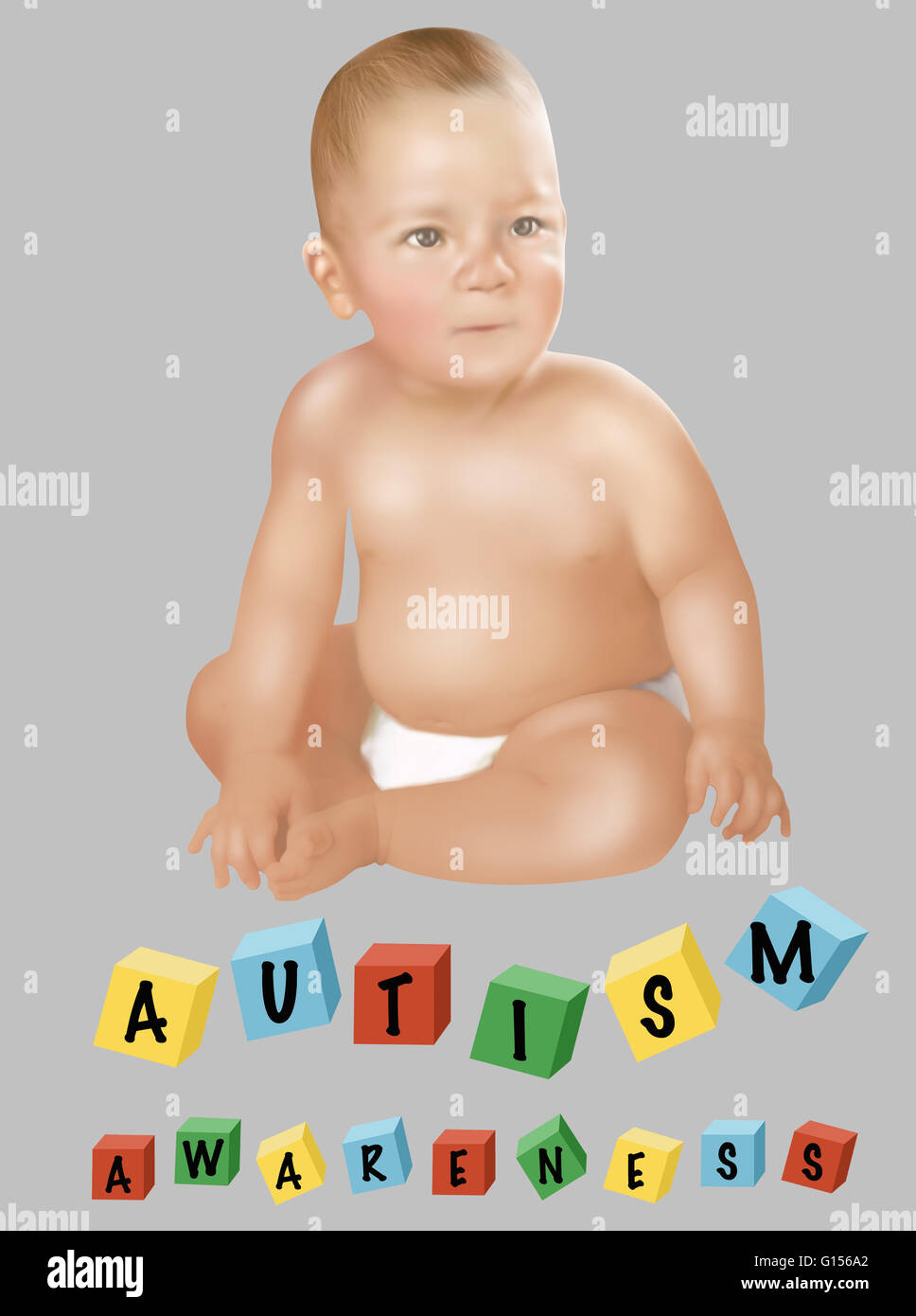 Illustration of a baby autism hires stock photography and images Alamy