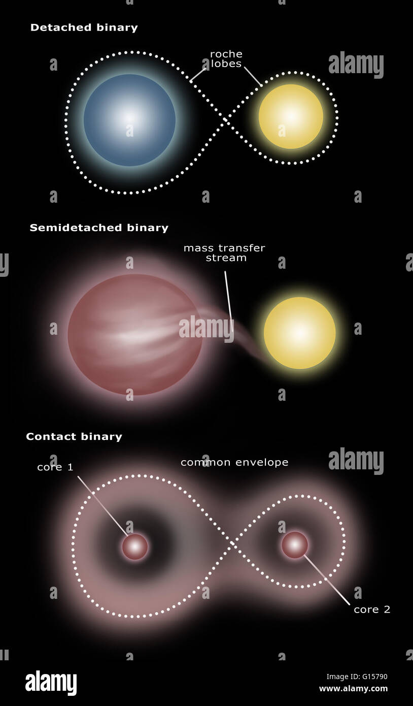 Illustration Showing 3 Types Of Binary Starsystems A Binary Star Is A
