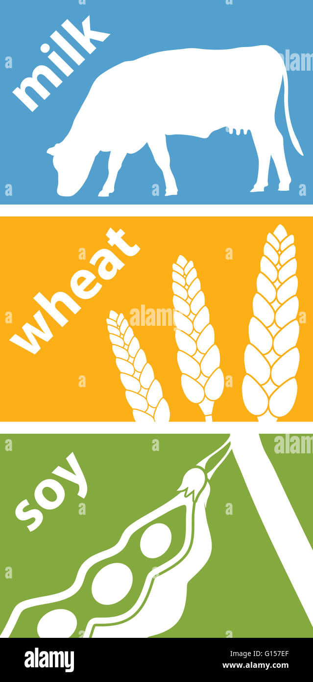 The allergens most often involved in food recalls are milk, wheat and soy. Any allergen present but not declared on a product's label poses a serious health risk. If you're allergic to a food ingredient, you probably look for it on the food product's labe Stock Photo