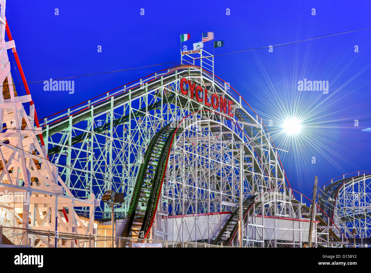 Cyclone Rollercoaster in Coney Island, Brooklyn, New York City. Stock Photo