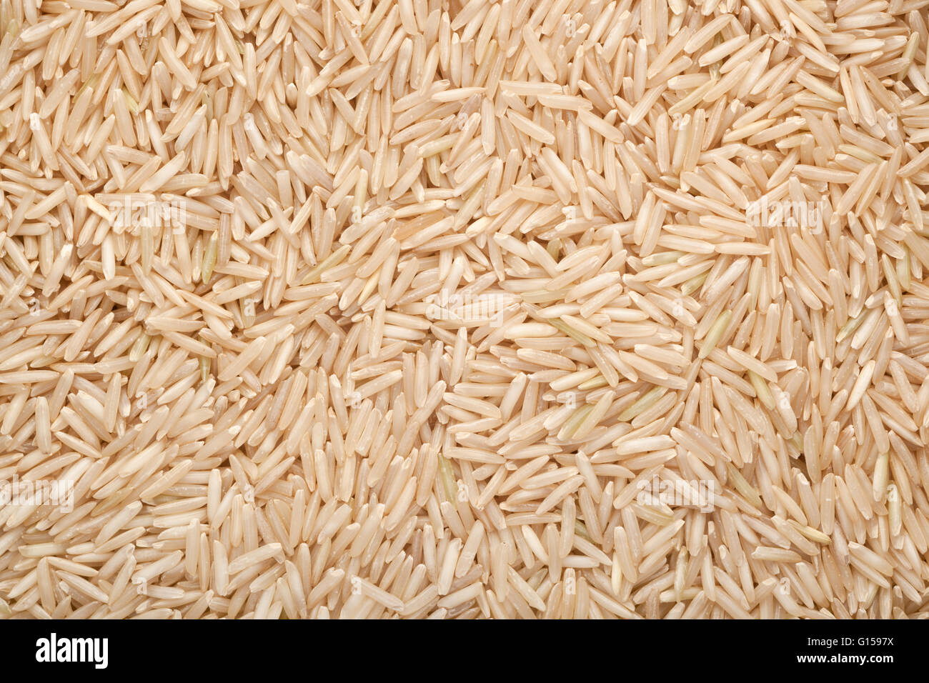 Closeup of a lot of brown basmati rice Stock Photo