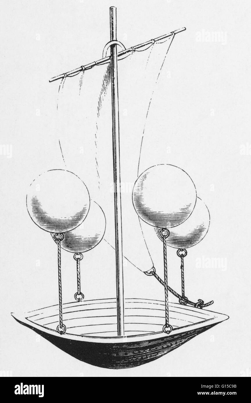 Francesco Lana de Terzi (1631 - February 22, 1687) was an Italian Jesuit priest, mathematician, naturalist and aeronautics pioneer. Having been professor of physics and mathematics at Brescia, he first sketched the concept for a vacuum airship and has bee Stock Photo