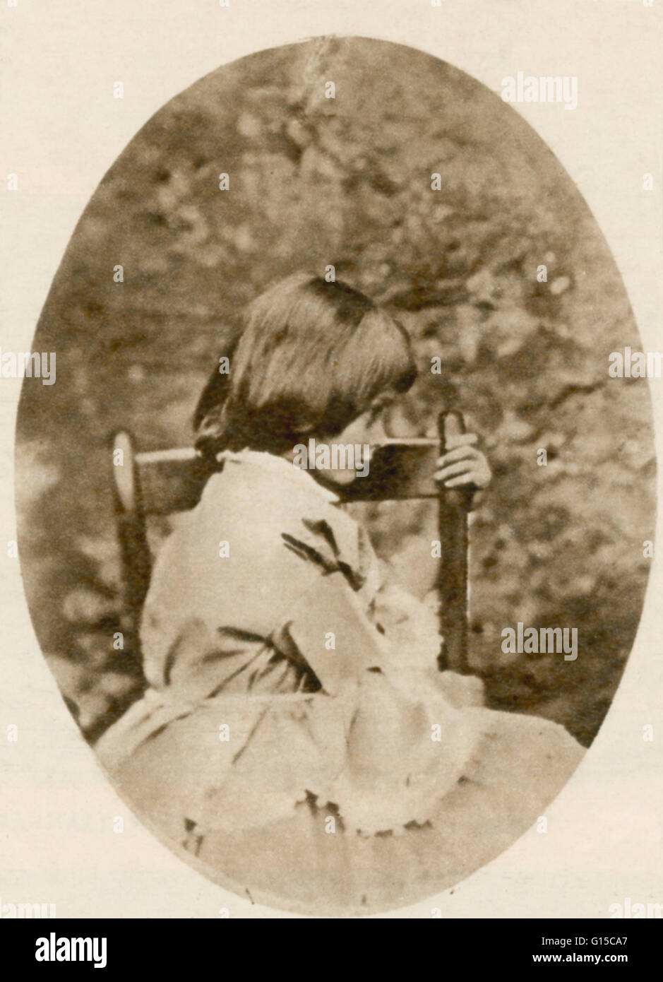 Alice Pleasance Liddell (May 4, 1852 - November 16, 1934), known for most of her adult life by her married name, Alice Hargreaves, inspired the children's classic Alice's Adventures in Wonderland by Lewis Carroll, whose protagonist Alice is said to be nam Stock Photo