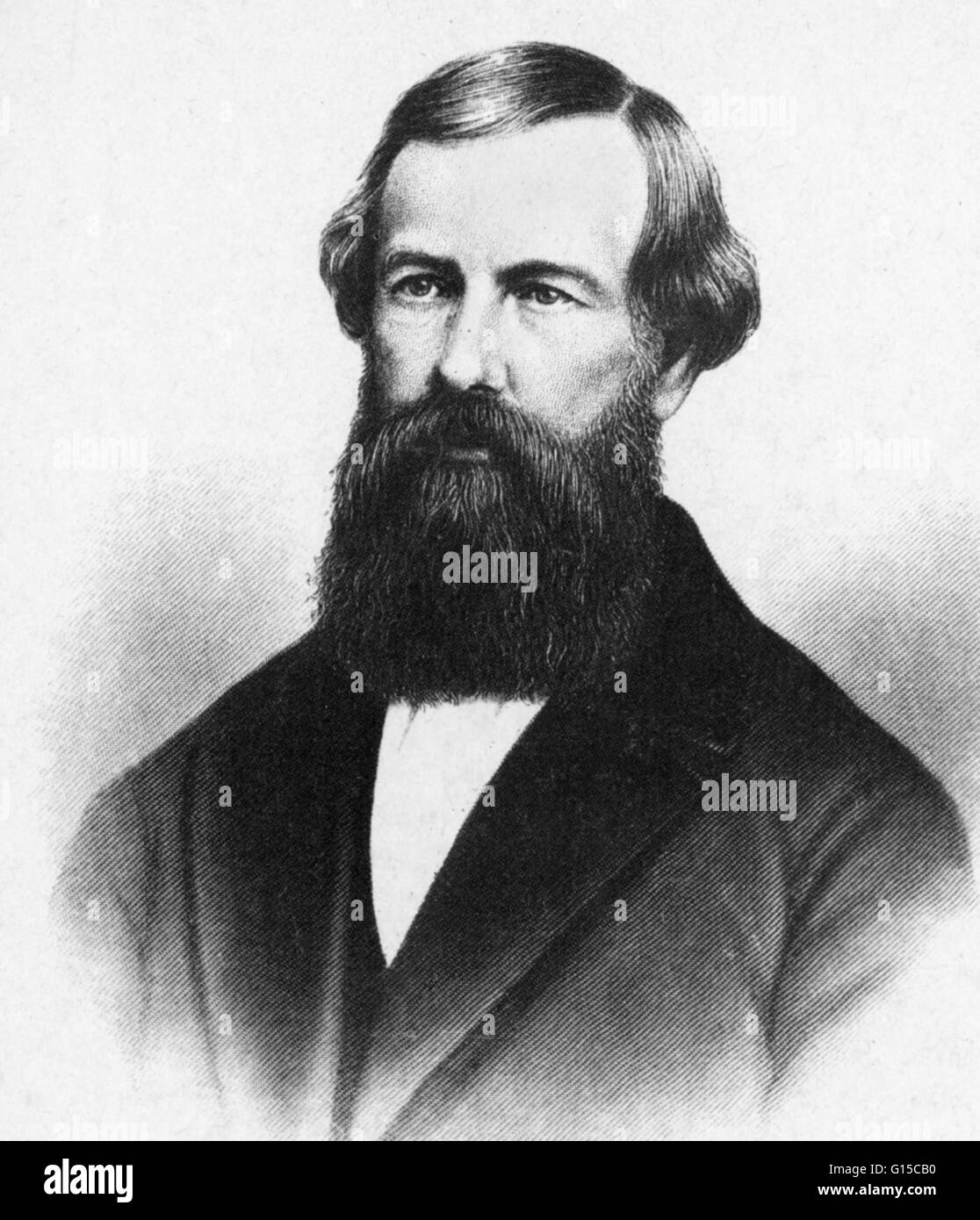 Elisha Graves Otis (August 3, 1811 - April 8, 1861) was an American industrialist, founder of the Otis Elevator Company, and inventor of a safety device that prevents elevators from falling if the hoisting cable fails. At the age of 40, while he was clean Stock Photo