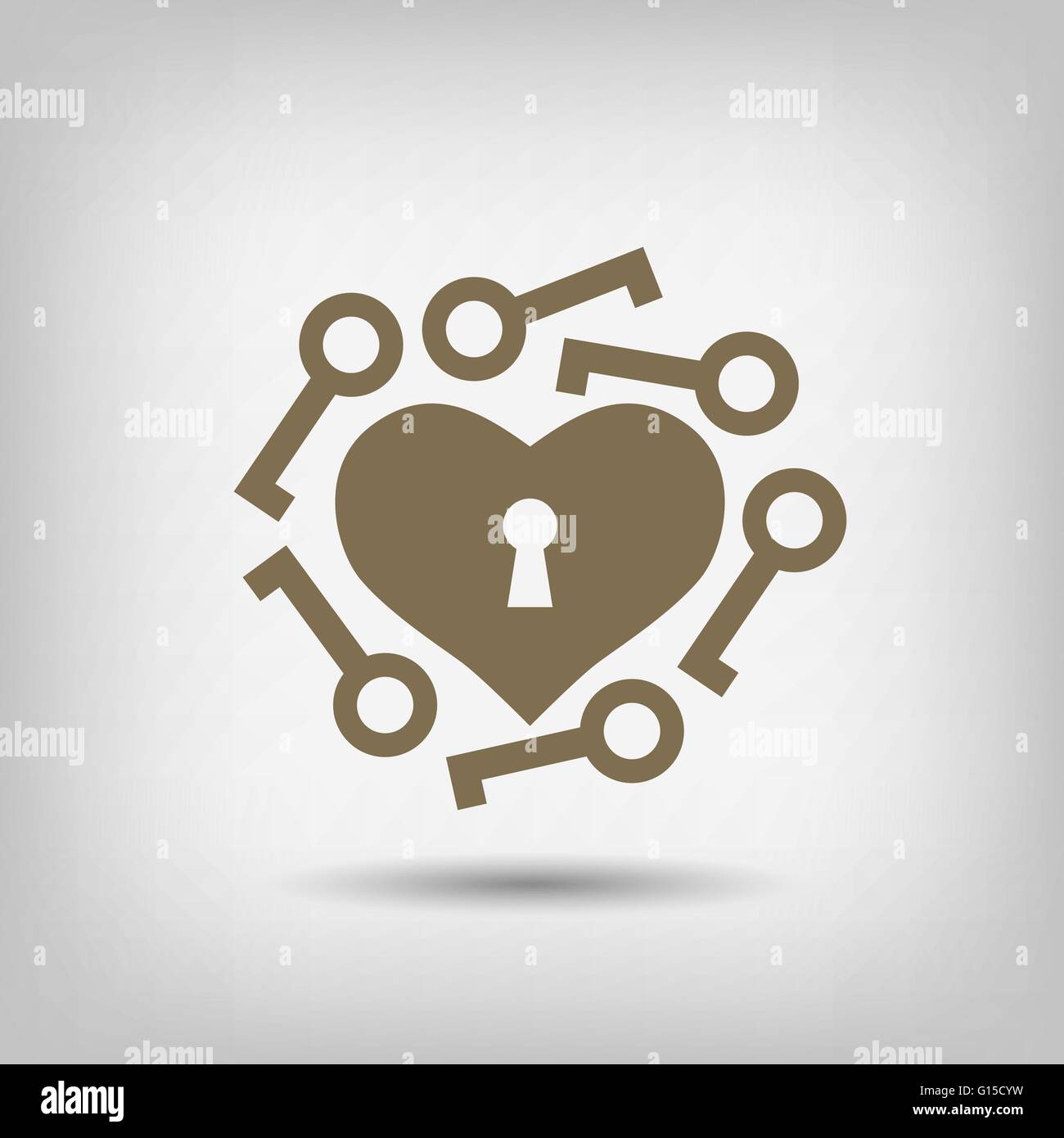 heart with key icon Stock Vector Image & Art - Alamy