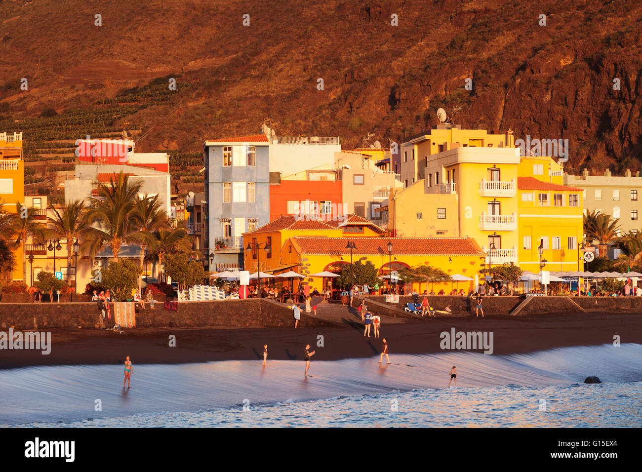 Playa del Puerto Beach, Puerto de Tazacorte, La Palma, Canary Islands, Spain, Europe Stock Photo