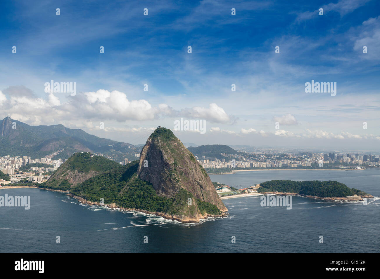 Sugar Loaf and Guanabara Bay, Rio de Janeiro, Brazil, South America Stock Photo
